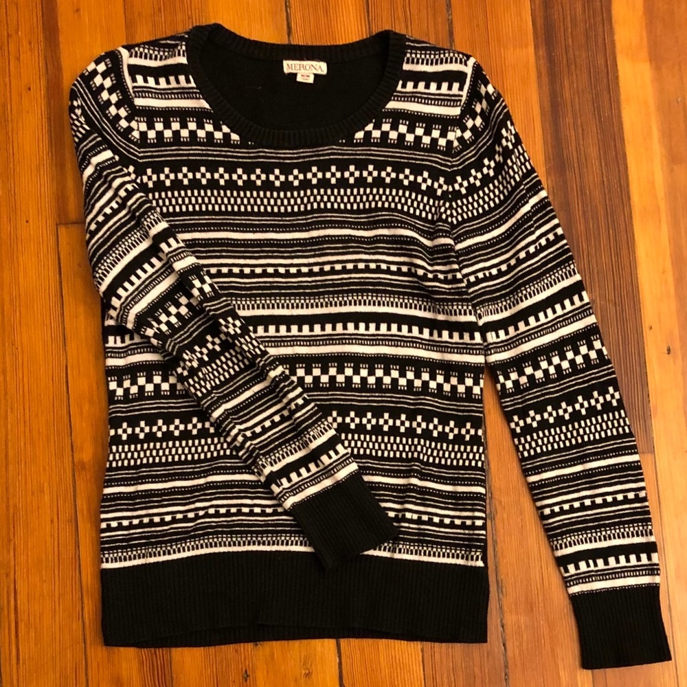 Merona Black and White Sweater